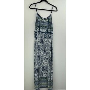 Andree Unit Small Maxi Dress Long Tassel Slit A36-08 Drawstring Waist Sleeveless